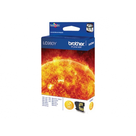 Brother LC980Y - Yellow - original - ink cartridge - for Brother DCP-145, 163, 167, 193, 195, 197, 365, 373, 375, 377, MFC-250, 255, 290, 295, 297 - 1