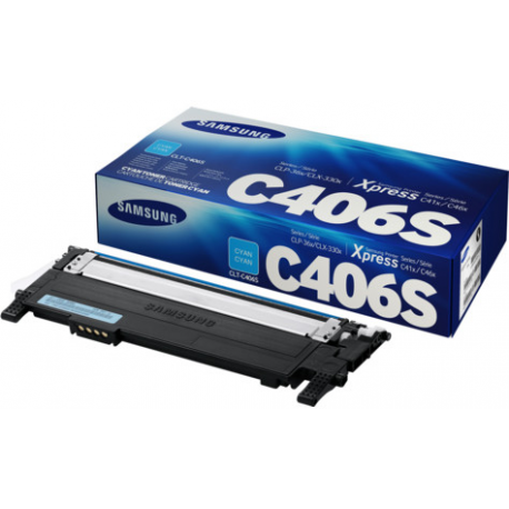 Samsung CLT-C406S - Cyan - original - toner cartridge (ST984A) - for Samsung CLX-3300, 3302, 3303, 3304, 3305, 3306, 3307, SCX-3300, 3301, 3305, 3306 - 1