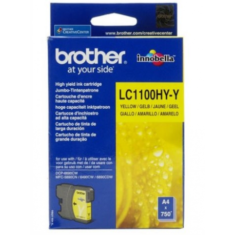Brother LC1100HYY - High Yield - yellow - original - ink cartridge - for Brother DCP-6690CW, MFC-5890CN, MFC-5895CW, MFC-6490CW, MFC-6890CDW; Justio MFC-5890CN - 2