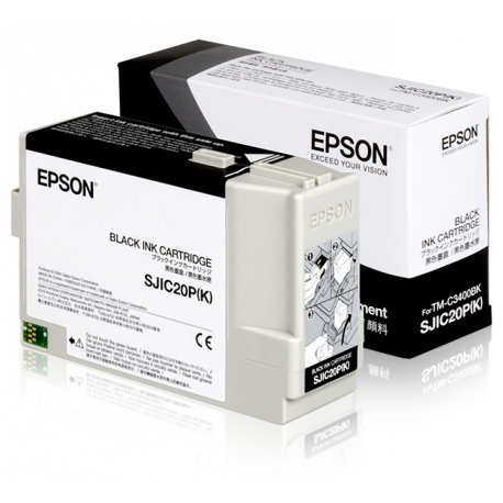 Epson SJIC20P(K) - Black - original - ink cartridge - for TM C3400BK - 0