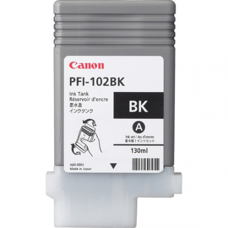 Canon PFI-102 BK - 130 ml - black - original - ink tank - for imagePROGRAF iPF510, iPF605, iPF650, iPF655, iPF710, iPF720, iPF750, iPF755, LP17, LP24 - 2