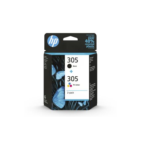 HP 305 - 2-pack - black, colour (cyan, magenta, yellow) - original - ink cartridge - for Deskjet 1255, 23XX, 27XX; DeskJet Plus 41XX; Envy 60XX; ENVY Pro 64XX - 1