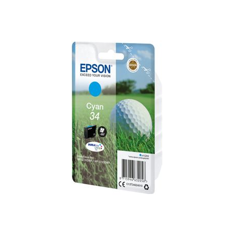 Epson 34 - 4.2 ml - cyan - original - ink cartridge - for WorkForce Pro WF-3720, WF-3720DWF, WF-3725DWF - 1