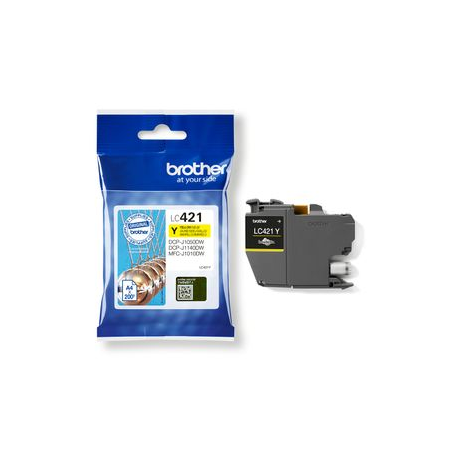 Brother LC421Y - Yellow - original - ink cartridge - for Brother DCP-J1050DW, DCP-J1140DW, MFC-J1010DW - 3