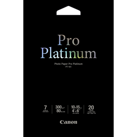 Canon Photo Paper Pro Platinum - 100 x 150 mm - 300 g / m² - 20 sheet(s) photo paper - for PIXMA iP3600, MP240, MP480, MP620, MP980 - 2
