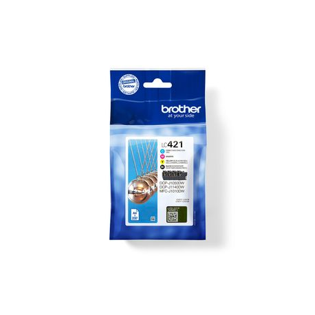 Brother LC421 - 4-pack - black, yellow, cyan, magenta - original - ink cartridge - 0