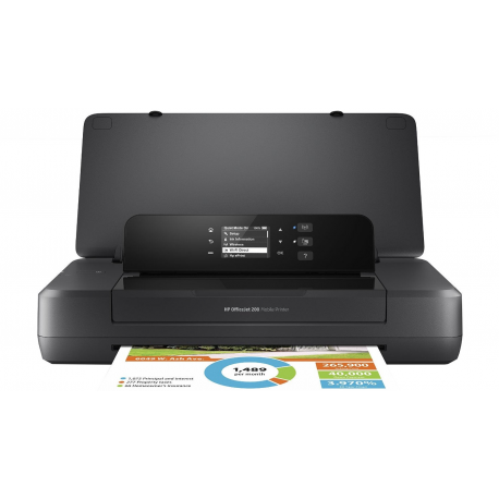 HP Officejet 200 Mobile Printer - Printer - colour - ink-jet - A4/Legal - 1200 x 1200 dpi - up to 20 ppm (mono) / up to 19 ppm (colour) - capacity: 50 sheets - USB 2.0, USB host, Wi-Fi - 0