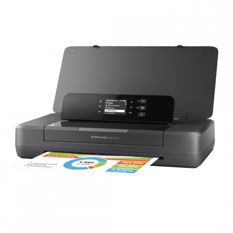 HP Officejet 200 Mobile Printer - Printer - colour - ink-jet - A4/Legal - 1200 x 1200 dpi - up to 20 ppm (mono) / up to 19 ppm (colour) - capacity: 50 sheets - USB 2.0, USB host, Wi-Fi - 13