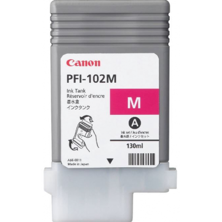 Canon LUCIA PFI-102 M - 130 ml - magenta - original - ink tank - for imagePROGRAF iPF500, iPF510, IPF600, iPF605, iPF610, iPF700, iPF710, iPF720, LP17, LP24 - 0