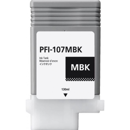 Canon PFI-107 MBK - 130 ml - matte black - original - ink tank - for imagePROGRAF iPF670, iPF680, iPF685, iPF770, iPF780, iPF785 - 0