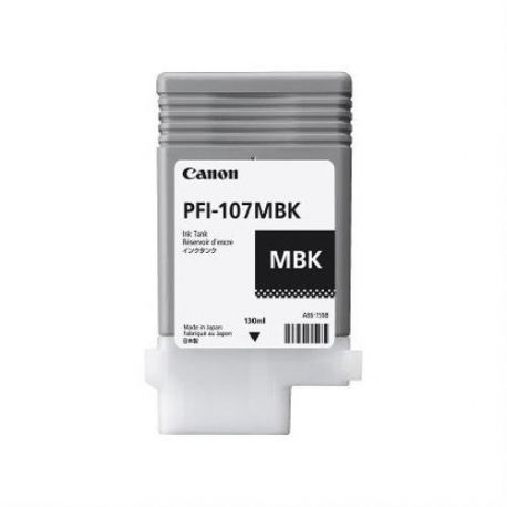 Canon PFI-107 MBK - 130 ml - matte black - original - ink tank - for imagePROGRAF iPF670, iPF680, iPF685, iPF770, iPF780, iPF785 - 1