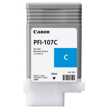 Canon PFI-107 C - 130 ml - cyan - original - ink tank - for imagePROGRAF iPF670, iPF680, iPF685, iPF770, iPF780, iPF785 - 0