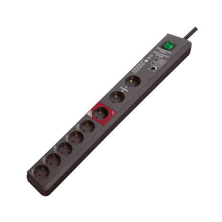 brennenstuhl Secure-Tec 19.500A - Surge protector - 3500 Watt - output connectors: 8 - anthracite - 0