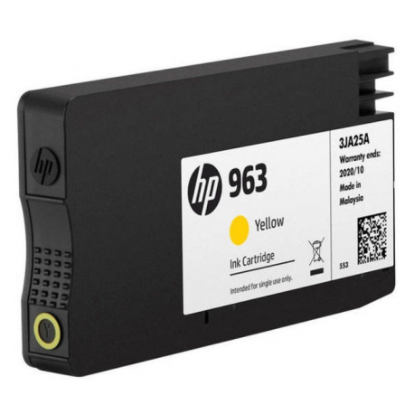 HP 963 - 10.7 ml - yellow - original - ink cartridge - for Officejet 9012; Officejet Pro 90XX - 1