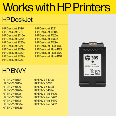 HP 305XL - High Yield - pigmented black - original - ink cartridge - 4