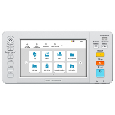 Kyocera ECOSYS MA4000CIFX - Multifunction printer - colour - laser - Legal (216 x 356 mm) / A4 (210 x 297 mm) (original) - A4 / Legal (media) - up to 40 ppm (copying) - up to 40 ppm (printing) - 450 sheets - 33.6 Kbps - USB 2.0, Gigabit LAN, USB host - 2