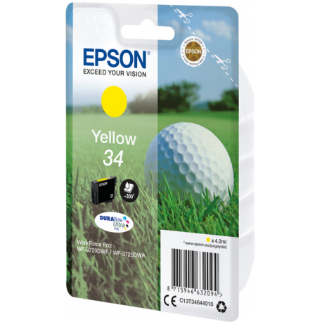 Epson 34 - 4.2 ml - yellow - original - ink cartridge - for WorkForce Pro WF-3720, WF-3720DWF, WF-3725DWF - 2