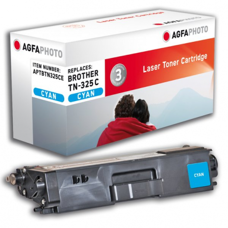 AgfaPhoto - Cyan - compatible - remanufactured - toner cartridge (alternative for: Brother TN325C) - for Brother DCP-9055, DCP-9270, HL-4140, HL-4150, HL-4570, MFC-9460, MFC-9465, MFC-9970 - 0