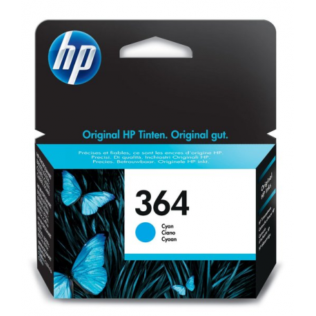 HP 364 - Cyan - original - ink cartridge - for Deskjet 35XX; Photosmart 55XX, 55XX B111, 65XX, 65XX B211, 7510 C311, B110, Wireless B110 - 53