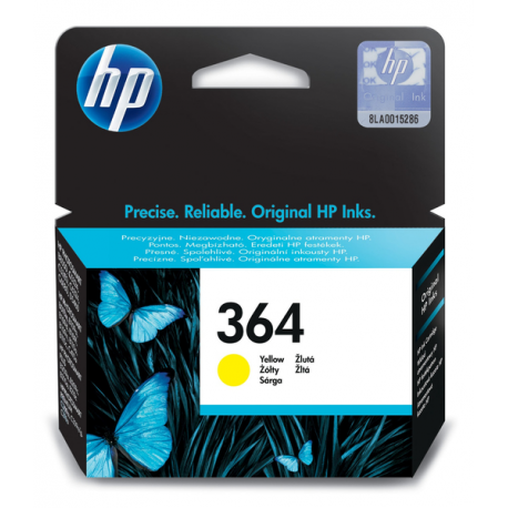 HP 364 - Yellow - original - ink cartridge - for Deskjet 35XX; Photosmart 55XX, 55XX B111, 65XX, 65XX B211, 7510 C311, B110, Wireless B110 - 91