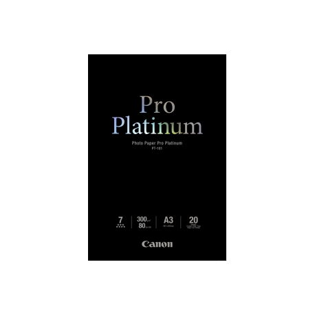 Canon Photo Paper Pro Platinum - A3 (297 x 420 mm) - 300 g / m² - 20 sheet(s) photo paper - for PIXMA Pro9000, Pro9500 - 0