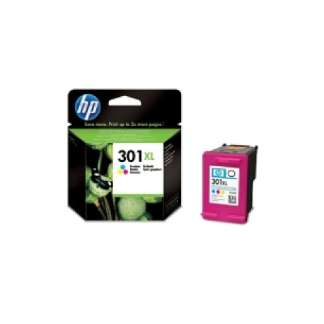 HP 301XL - High Yield - colour (cyan, magenta, yellow) - original - ink cartridge - for Deskjet 1050A J410, 1051A J410, 10XX, 10XX J410, 15XX, 2000, 2050 J510, 2050A J510, 2054A J510, 25XX, 3000, 3050 J610, 3050A J611, 3052A J611, 3054A J611, 3055A J611, 3057A J611, 3059A J611, 3510; Envy 450X, 553X; Officejet 26XX, 46XX - 0