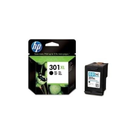 HP 301XL - High Yield - black - original - ink cartridge - for Deskjet 1050A J410, 1051A J410, 10XX, 10XX J410, 15XX, 2000, 2050 J510, 2050A J510, 2054A J510, 25XX, 3000, 3050 J610, 3050A J611, 3052A J611, 3054A J611, 3055A J611, 3057A J611, 3059A J611, 3510; Envy 450X, 553X; Officejet 26XX, 46XX - 0