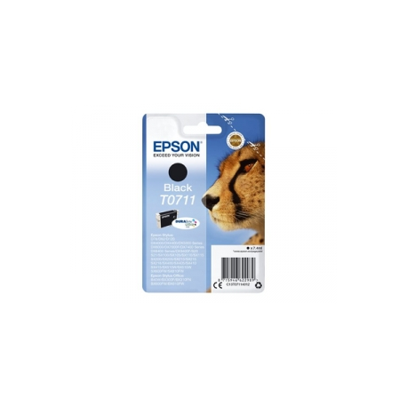 Epson T0711 - 7 ml - black - original - ink cartridge - for Stylus DX9400, SX115, SX210, SX215, SX218, SX415, SX515, SX610; Stylus Office BX310, BX610 - 0