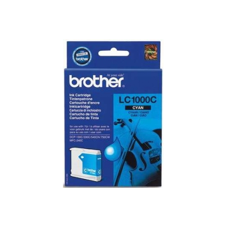 Brother LC1000C - Cyan - original - ink cartridge - for Brother DCP-350, 353, 357, 560, 750, 770, MFC-3360, 465, 5460, 5860, 660, 680, 845, 885 - 0