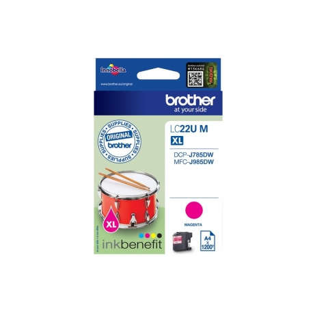 Brother LCLC22UM - XL - magenta - original - ink cartridge - for Brother DCP-J785DW, MFC-J985DW; INKvestment Work Smart MFC-J985DW, MFC-J985DW XL - 1