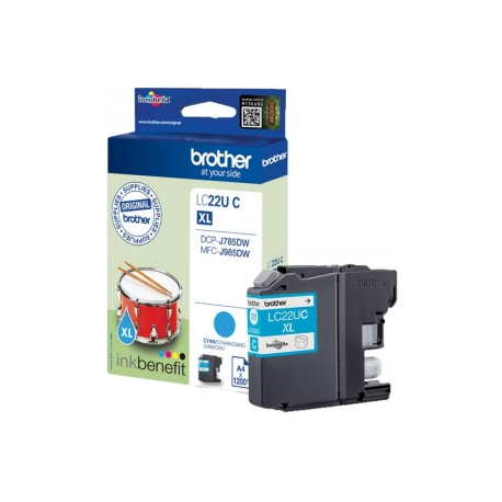 Brother LCLC22UC - XL - cyan - original - ink cartridge - for Brother DCP-J785DW, MFC-J985DW; INKvestment Work Smart MFC-J985DW, MFC-J985DW XL - 3