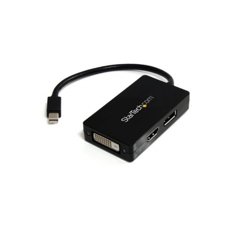 StarTech.com Travel A / V adapter - 3-in-1 Mini DisplayPort to DisplayPort DVI or HDMI converter (MDP2DPDVHD) - Adapter - Mini DisplayPort male to DVI-D, HDMI, DisplayPort female - 15 cm - black - 1
