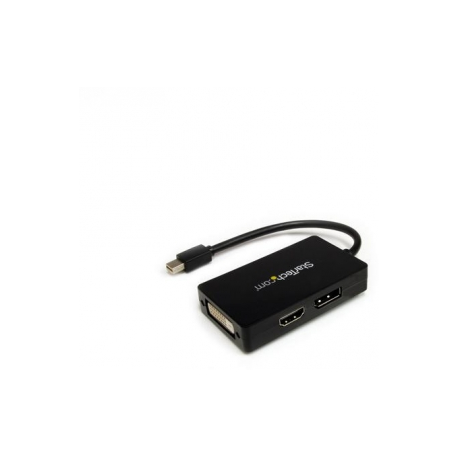 StarTech.com Travel A / V adapter - 3-in-1 Mini DisplayPort to DisplayPort DVI or HDMI converter (MDP2DPDVHD) - Adapter - Mini DisplayPort male to DVI-D, HDMI, DisplayPort female - 15 cm - black - 2