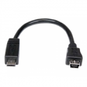 StarTech.com 6in Micro USB to Mini USB Adapter Cable M / F - Micro USB male to Mini USB female - Micro USB to Mini USB Adapter (UUSBMUSBMF6) - USB adapter - mini-USB Type B (F) to Micro-USB Type B (M) - USB 2.0 - 15.24 cm - black - for P / N: USB2PCARBK, USB2PCARBKS, USBEXTAA10BK, USBEXTAA6BK, USBLT2PCARW, USBUB2PCARB
