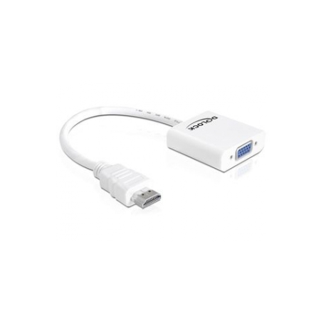 Delock Adapter HDMI-A male > VGA female - Adapter - HDMI male to HD-15 (VGA) female - white - 0