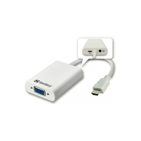 Sandberg HDMI to VGA+Audio Converter - Video converter - HDMI - VGA - 0