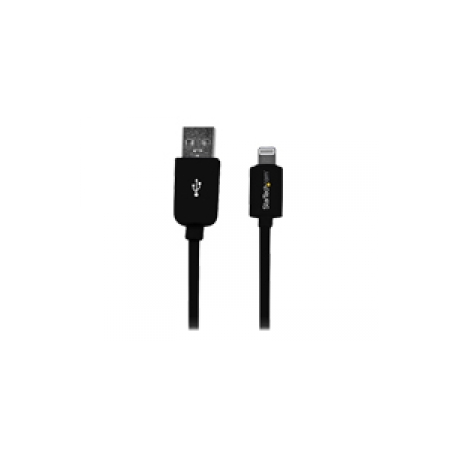 StarTech.com 2m (6ft) Long Black Apple® 8-pin Lightning Connector to USB Cable for iPhone  /  iPod  /  iPad - Charge and Sync Cable (USBLT2MB) - Lightning cable - Lightning male to USB male - 2 m - double shielded - black - for P / N: ST4200MINI2, ST4200MINIC - 0