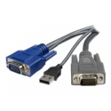 StarTech.com 10 ft Ultra-Thin USB VGA 2-in-1 KVM Cable (SVUSBVGA10) - Keyboard  /  video  /  mouse (KVM) cable - USB, HD-15 (VGA) (M) to HD-15 (VGA) (M) - 3 m - black - for P / N: SV1631DUSBU, SV1631DUSBUK, SV441DUSBI, SV831DUSBAU, SV831DUSBU, SV831DUSBUK