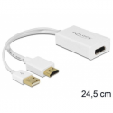 DeLOCK - Video converter - HDMI, DisplayPort - DisplayPort - white - retail