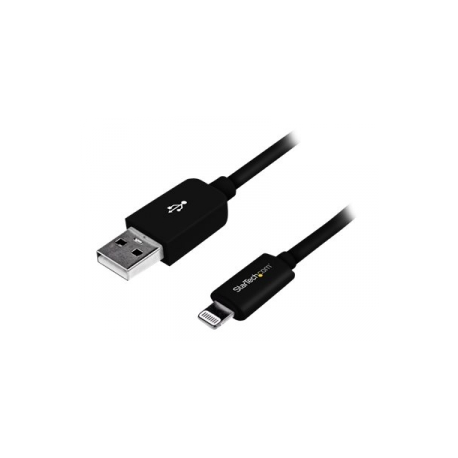 StarTech.com 3m (10ft) Long Black Apple® 8-pin Lightning Connector to USB Cable for iPhone  /  iPod  /  iPad - Charge and Sync Cable (USBLT3MB) - Lightning cable - Lightning male to USB male - 3 m - black - for P / N: BOX4CABLE - 0
