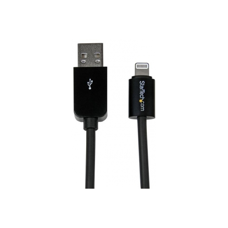 StarTech.com 3m (10ft) Long Black Apple® 8-pin Lightning Connector to USB Cable for iPhone  /  iPod  /  iPad - Charge and Sync Cable (USBLT3MB) - Lightning cable - Lightning male to USB male - 3 m - black - for P / N: BOX4CABLE - 3