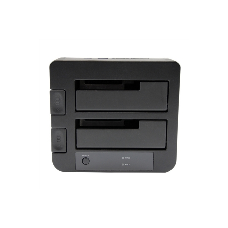 StarTech.com USB 3.0  /  eSATA Dual Hard Drive Docking Station with UASP for 2.5 / 3.5in SATA SSD  /  HDD - SATA 6 Gbps USB 3.0 Dual Drive Dock - Storage controller - 2.5", 3.5" - SATA 6Gb / s - eSATA 6Gb / s, USB 3.0 - black - for P / N: SVA12M5NA - 1
