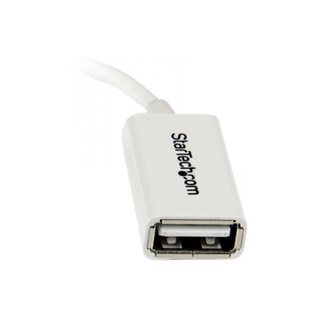 Startech WHITE MICRO USB MALE TO USB (12.7 cm 5 White Micro USB to USB OTG Host Adapter M/F)