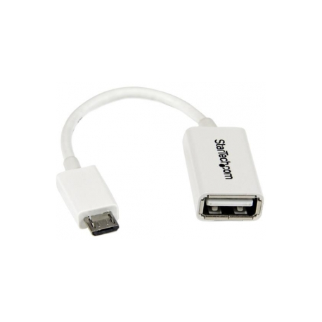 Startech WHITE MICRO USB MALE TO USB (12.7 cm 5 White Micro USB to USB OTG Host Adapter M/F)