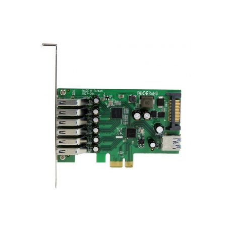 StarTech.com 7 Port PCI Express USB 3.0 Card - Standard & Low-Profile - SATA Power - UASP Support - 1 Internal & 6 External USB 3.0 Ports (PEXUSB3S7) - USB adapter - PCIe 2.0 - USB, USB 2.0, USB 3.0 - for P / N: ST1030USBM, ST7300USBME - 4