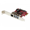 StarTech.com 3 Port PCI Express USB 3.0 Card + Gigabit Ethernet - Fits Standard & Low-Profile PCs - UASP Supported - Optional SATA Power (PEXUSB3S3GE) - Network  /  USB adapter - PCIe 2.0 low profile - USB 3.0 x 3 + 1000Base-T x 1