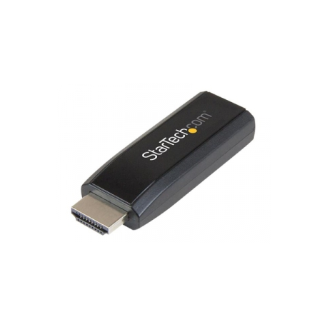 StarTech.com HDMI to VGA Adapter - Aux Audio Output - Compact - 1920x1200 - HDMI to VGA (HD2VGAMICRA) - Video converter - HDMI - VGA - black - 0