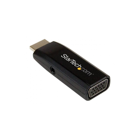 StarTech.com HDMI to VGA Adapter - Aux Audio Output - Compact - 1920x1200 - HDMI to VGA (HD2VGAMICRA) - Video converter - HDMI - VGA - black - 1