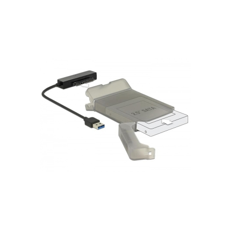Delock - Storage controller - 2.5" - SATA 6Gb / s - USB 3.0 - grey, black - 0