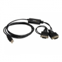 StarTech.com USB to Serial Adapter - 2 Port - COM Port Retention - FTDI - USB to RS232 Adapter Cable - USB to Serial Converter (ICUSB2322F) - Serial adapter - USB - RS-232 x 2 - black
